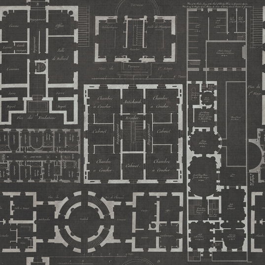Set 3 role Tapet Imprimat Digital Chateau Anthracite