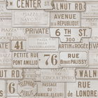 Set 3 role Tapet Imprimat Digital Vintage Signs Taupe