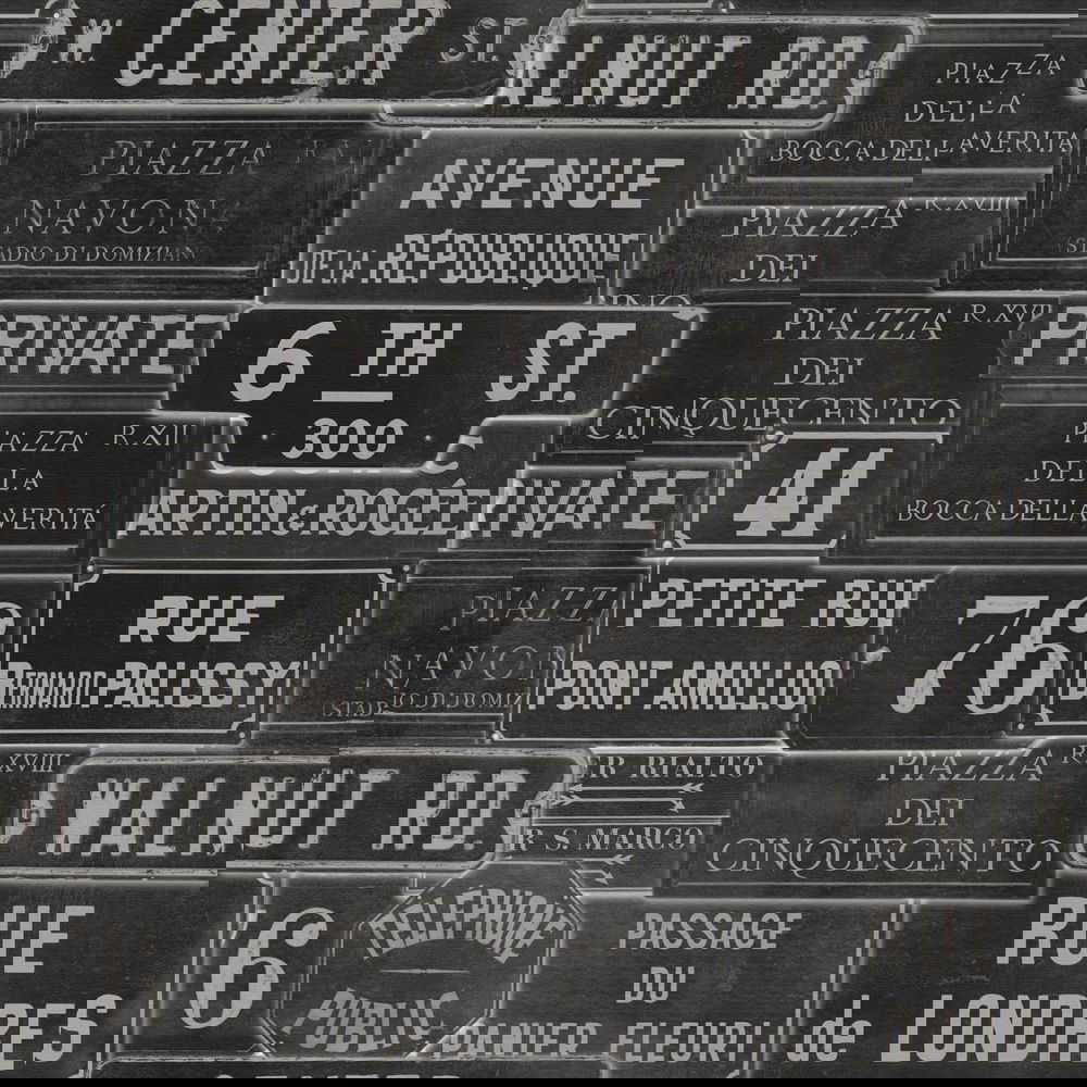 Set 3 role Tapet Imprimat Digital Vintage Signs Anthracite