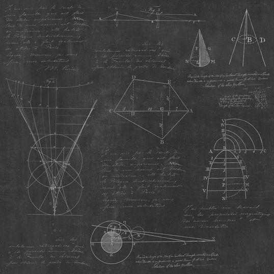 Set 3 role Tapet Imprimat Digital Newton Geometry Anthracite