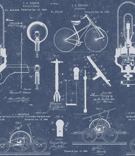 Set 3 role Tapet Imprimat Digital Patents Blue