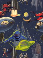 Set 3 role Tapet Imprimat Digital Intergalactic