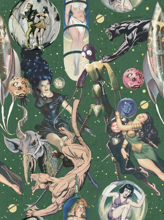 Set 3 role Tapet Imprimat Digital Sci-Fi Comics
