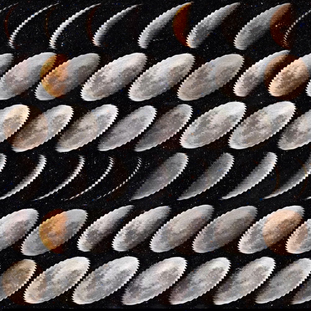Set 3 role Tapet Imprimat Digital Moon Phases