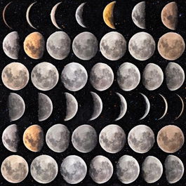 Set 3 role Tapet Imprimat Digital Moon Phases