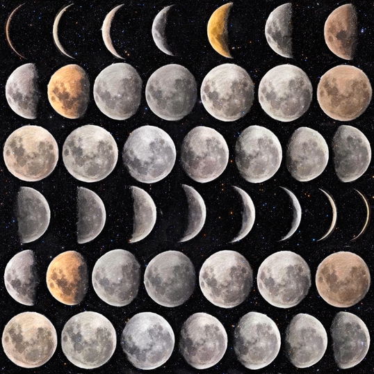 Set 3 role Tapet Imprimat Digital Moon Phases