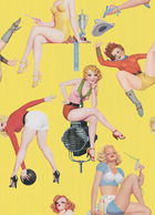 Set 3 role Tapet Imprimat Digital Pin-up Girls I