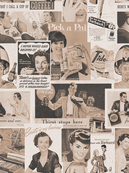 Set 3 role Tapet Imprimat Digital Retro Ads Sepia