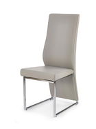 Scaun tapitat cu piele ecologica, cu picioare metalice Kai-213 Cappuccino, l43xA60xH100 cm