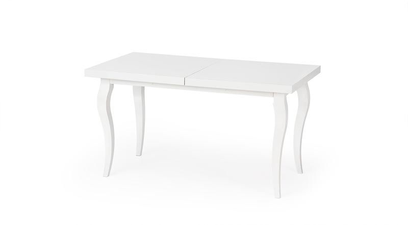 Masa extensibila din lemn de fag si MDF Morrigan Alb, L140-180xl80xh75 cm