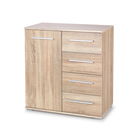 Comoda din pal cu 4 sertare si 1 usa Liamis KM-2 Stejar Sonoma, l77xA40xH82 cm