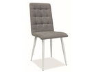 Scaun tapitat cu stofa si picioare metalice, Otelis Gri / Alb, l43xA53xH93 cm