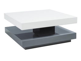 Masa de cafea din MDF, Falk Alb / Gri, L75-105xl75xH34
