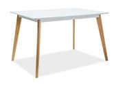 Masa din MDF si lemn de fag, Decker I Alb / Fag, L120xl80xH75 cm