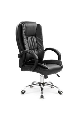 Scaun de birou directorial, tapitat cu piele ecologica Rowan Negru, l64xA75xH110-118 cm