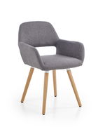 Scaun tapitat cu stofa si picioare din lemn, Kai-283 Gri / Natural, l56xA56xH80 cm