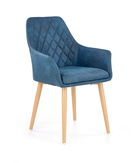 Scaun tapitat cu piele ecologica, cu picioare metalice Kai-287 Albastru inchis, l58xA61xH85 cm
