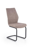 Scaun tapitat cu piele ecologica si picioare metalice Kai-272 Bej Inchis / Negru, l45xA57xH94 cm