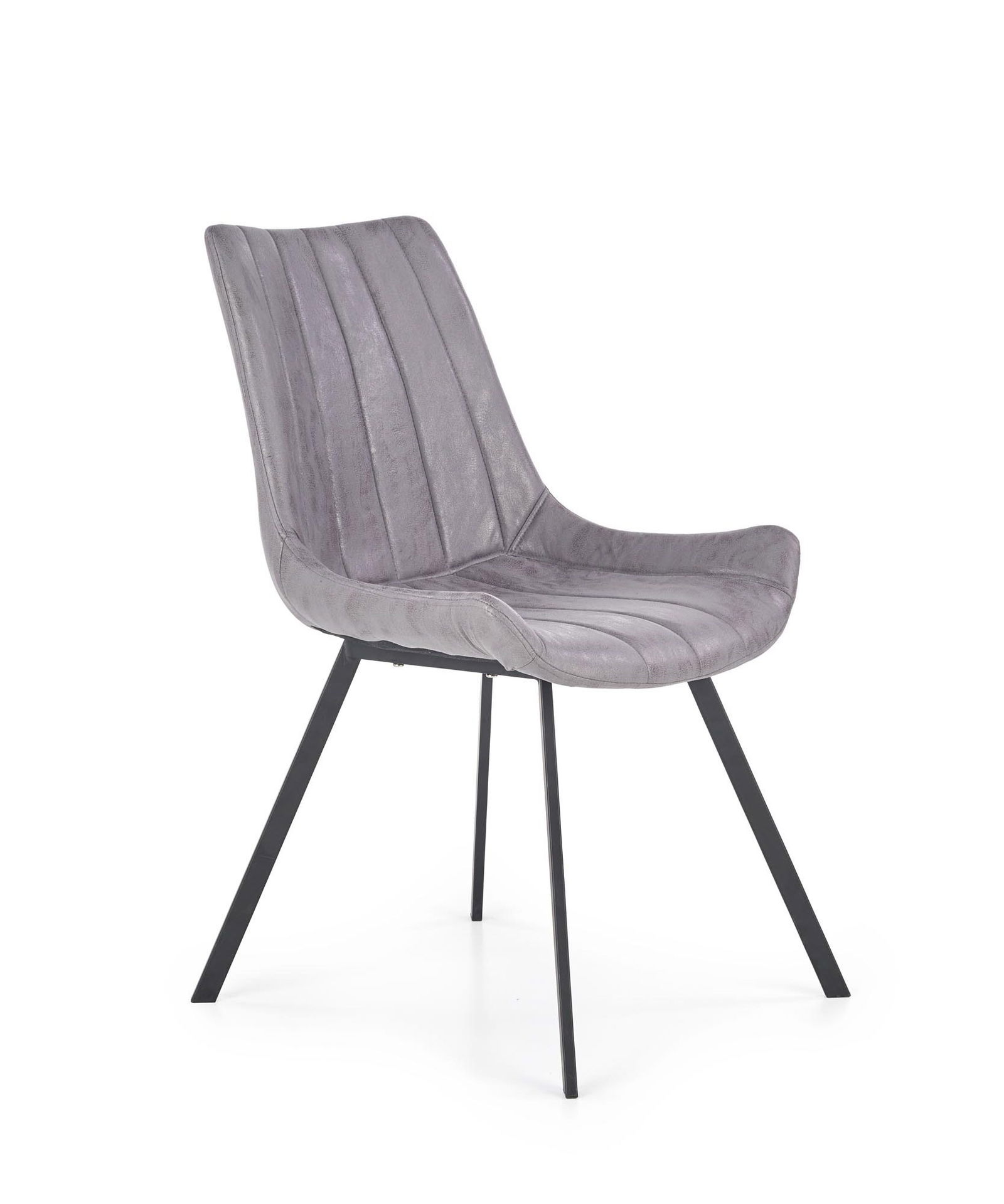 Scaun tapitat cu 100% poliester si picioare metalice Kai-279 Gri / Negru, l54xA56xH85 cm
