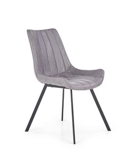 Scaun tapitat cu 100% poliester si picioare metalice Kai-279 Gri / Negru, l54xA56xH85 cm