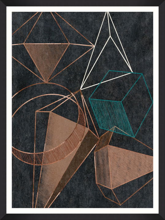 Tablou Framed Art Copper Geometry I