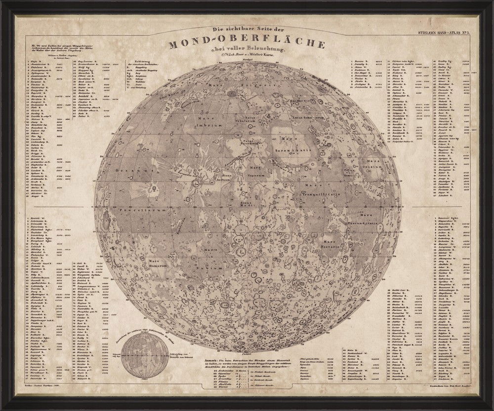 Tablou Framed Art Map Of The Moon 1880