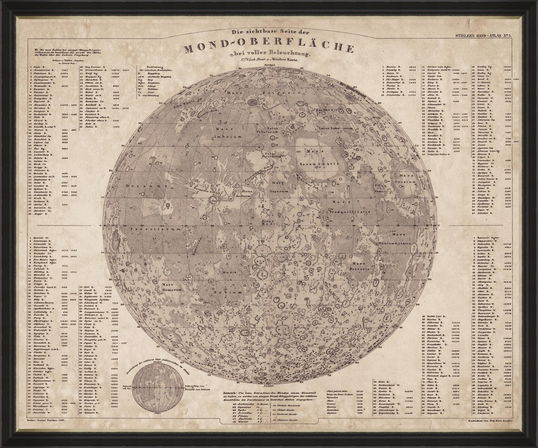 Tablou Framed Art Map Of The Moon 1880