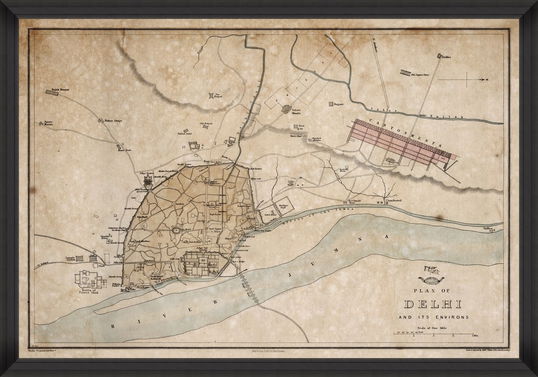 Tablou Framed Art Plan Of Delhi 1857