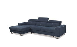 Coltar Astino Small Extensibil cu Arcuri Ondulate si Spuma Poliuretanica, Sezlong pe Stanga, Suprafata de Dormit 225x123 cm, cu Lada de Depozitare, Tetiere Reglabile, l280xA170xH77-95 cm
