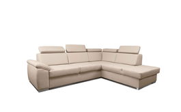 Coltar Fonik Extensibil cu Arcuri Ondulate si Spuma Poliuretanica, Sezlong pe Dreapta, Suprafata de Dormit 200x120 cm, cu Lada de Depozitare, Tetiere Reglabile, l265xA217xH72 cm