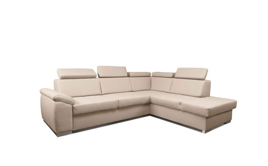 Coltar Fonik Extensibil cu Arcuri Ondulate si Spuma Poliuretanica, Sezlong pe Dreapta, Suprafata de Dormit 200x120 cm, cu Lada de Depozitare, Tetiere Reglabile, l265xA217xH72 cm