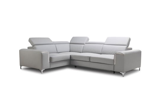 Coltar Genovis Large Extensibil cu Arcuri Ondulate si Spuma Poliuretanica, Sezlong pe Stanga, Suprafata de Dormit 220x120 cm, Tetiere Reglabile, l280xA207xH78 cm