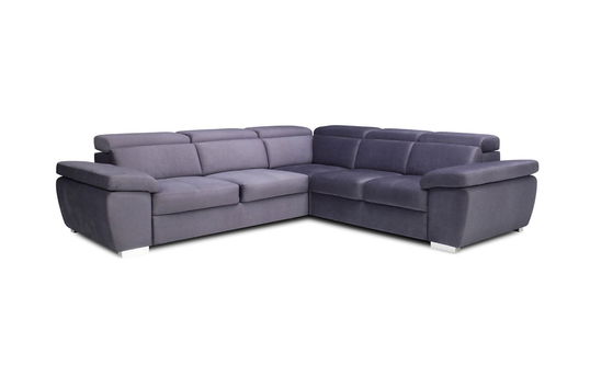 Coltar Roseta Extensibil cu Arcuri Ondulate si Spuma Poliuretanica, Sezlong pe Dreapta, Suprafata de Dormit 200x120 cm, cu Sertar de Depozitare, Tetiere Reglabile, l286xA256xH78 cm
