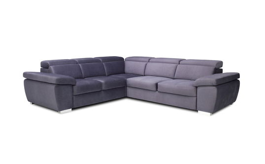 Coltar Roseta Extensibil cu Arcuri Ondulate si Spuma Poliuretanica, Sezlong pe Stanga, Suprafata de Dormit 200x120 cm, cu Sertar de Depozitare, Tetiere Reglabile, l286xA256xH78 cm