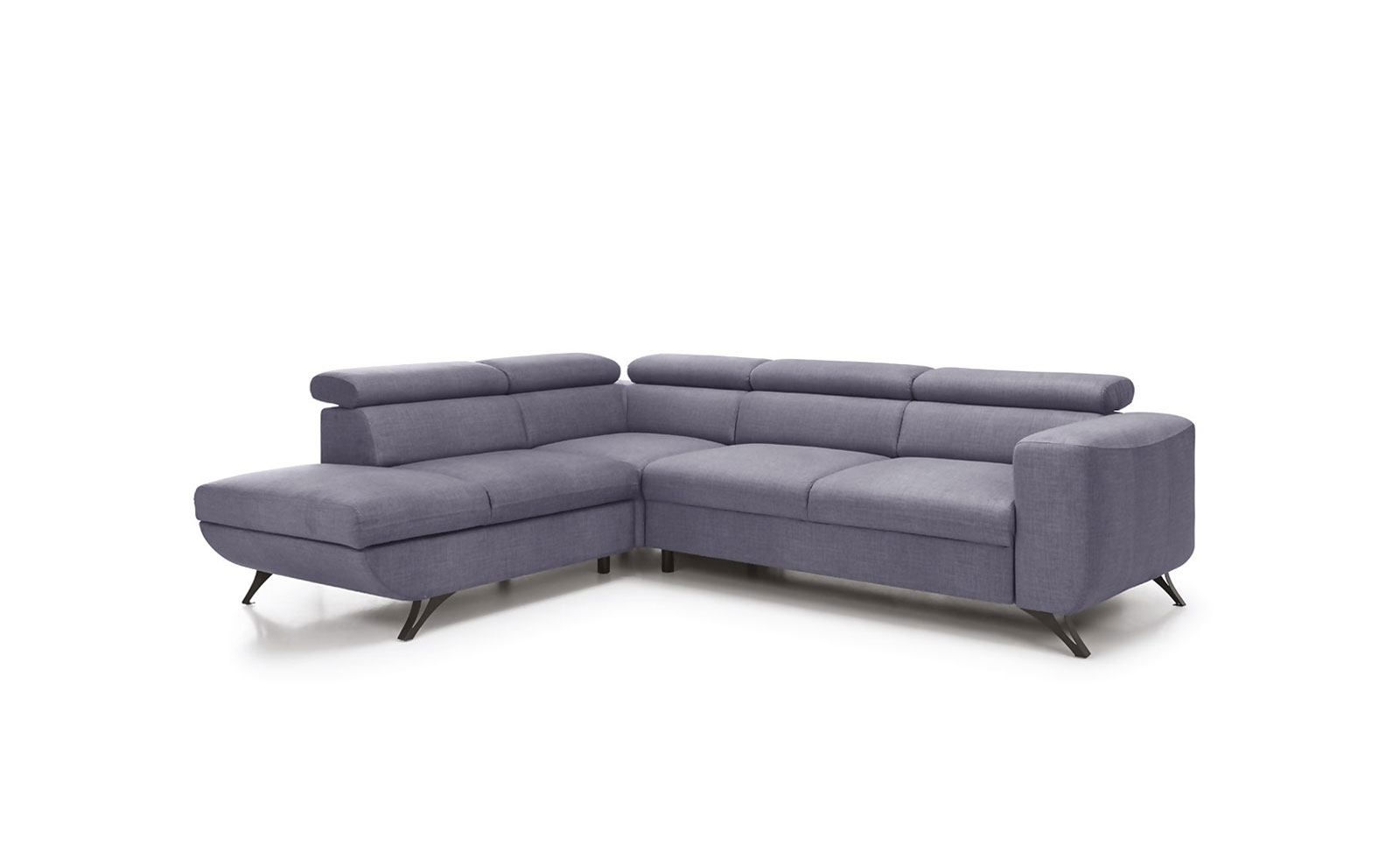 Coltar Areto Extensibil cu Arcuri Ondulate si Spuma Poliuretanica, Sezlong pe Stanga, Suprafata de Dormit 205x135 cm, cu Lada de Depozitare, Tetiere Reglabile, l275xA225xH76-96 cm