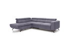 Coltar Areto Extensibil cu Arcuri Ondulate si Spuma Poliuretanica, Sezlong pe Stanga, Suprafata de Dormit 205x135 cm, cu Lada de Depozitare, Tetiere Reglabile, l275xA225xH76-96 cm