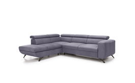 Coltar Areto Extensibil cu Arcuri Ondulate si Spuma Poliuretanica, Sezlong pe Stanga, Suprafata de Dormit 205x135 cm, cu Lada de Depozitare, Tetiere Reglabile, l275xA225xH76-96 cm