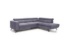 Coltar Areto Extensibil cu Arcuri Ondulate si Spuma Poliuretanica, Sezlong pe Dreapta, Suprafata de Dormit 205x135 cm, cu Lada de Depozitare, Tetiere Reglabile, l275xA225xH76-96 cm