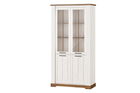 Vitrina din pal, cu 4 usi Country 12 Alb / Stejar, l104xA45xH204 cm