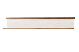 Etajera suspendata din pal Country 35 Alb / Stejar, l141xA22xH23 cm