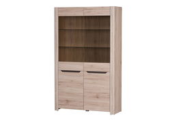 Vitrina din pal cu 2 usi Desjo 02 Stejar San Remo, l118xA42xH193 cm