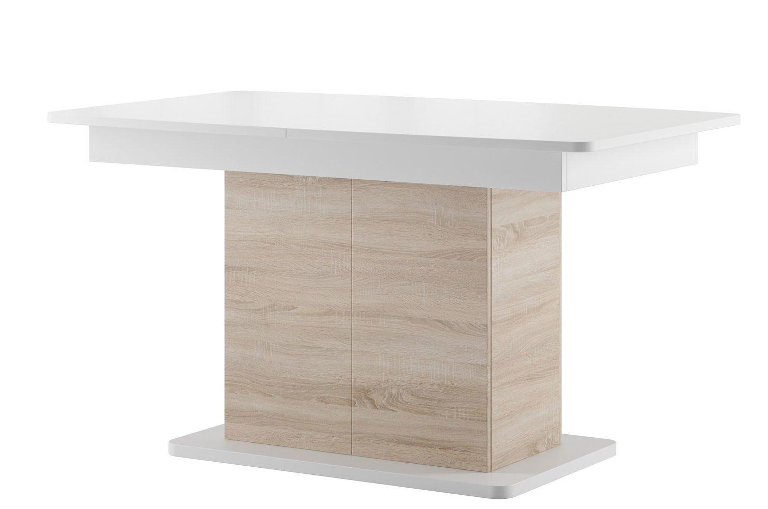 Masa extensibila din pal Star 03 Alb / Stejar Sonoma, L140-210xl85xH77 cm
