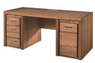 Masa de birou din furnir si pal, cu 3 sertare si 1 usa Velvet 37 Stejar Rustic, L177xl80xH78 cm