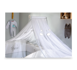 Baldachin Decorativ pentru patut Baby Cotton Alb