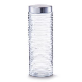 Recipient pentru depozitare Geri, capac inox, Glass 2000 ml, Ø 10,5xH29,5 cm