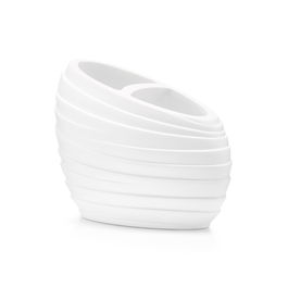 Suport pentru periuta din polirasina, Abstrakt White, l12,5xA6,5xH8,9 cm