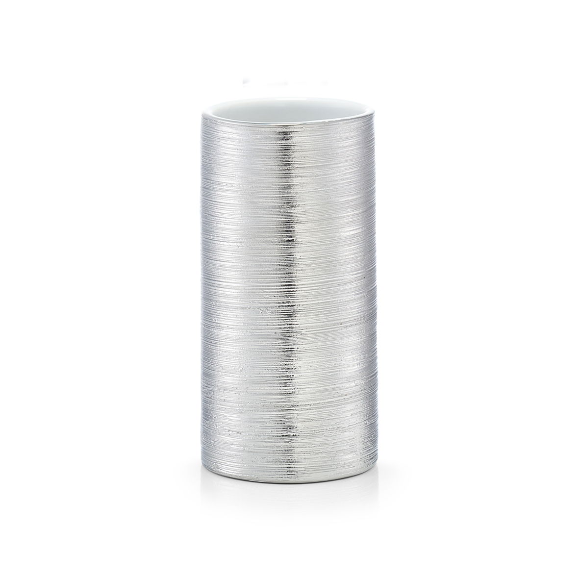 Pahar pentru periuta din ceramica, Brushed Silver, Ø 7xH13,5 cm