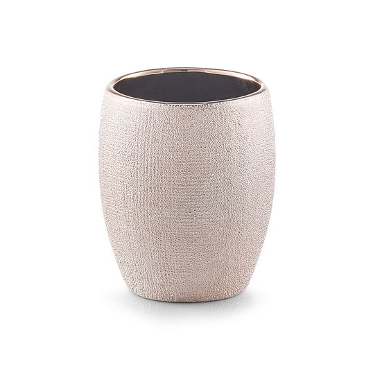 Pahar pentru periuta din ceramica, Glitter Rose Gold, Ø 8,1xH9,8 cm
