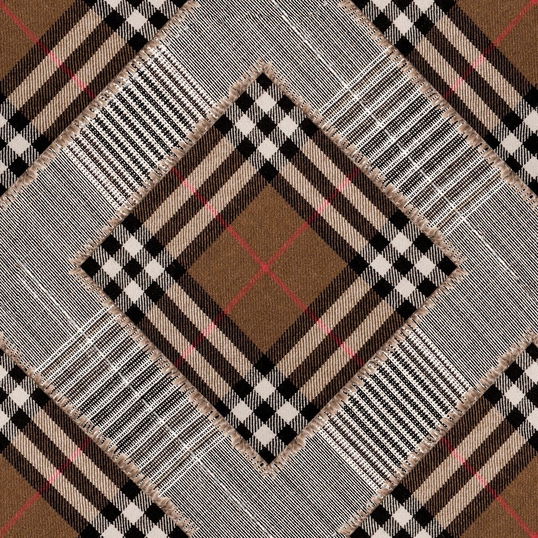 Set 3 role Tapet Imprimat Digital Checkered Patchwork Mid Brown
