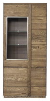 Vitrina din lemn si furnir, cu 2 usi Negro 12 Stejar Rustic, l90xA42xH198 cm